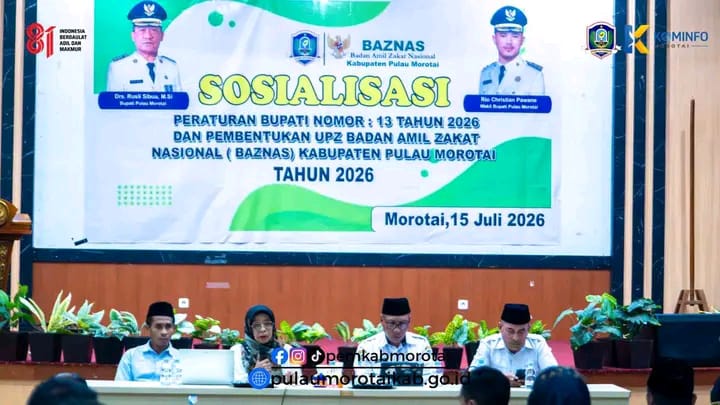 Pemkab Morotai Gelar Sosialisasi Perbup No. 13 Tahun 2026 dan Pembentukan UPZ, Perkuat Tata Kelola Zakat yang Profesional